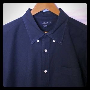 J Crew Navy Blue button down 100% cotton XL